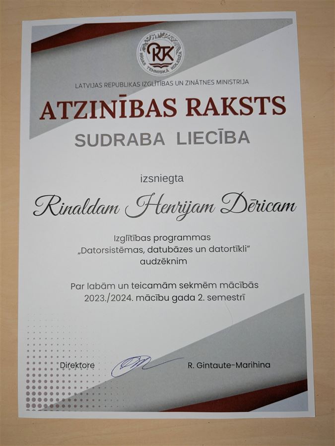 RTK Silver Merit Certificate, 2023/2024